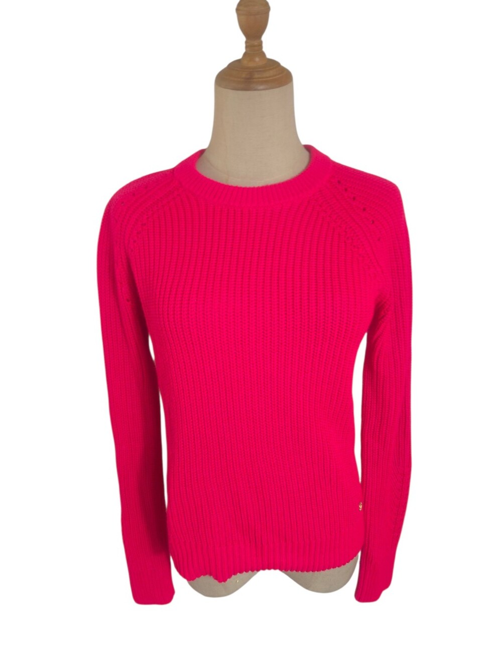 Lilly Pulitzer Bright Pink Ribbed Crewneck Sweater